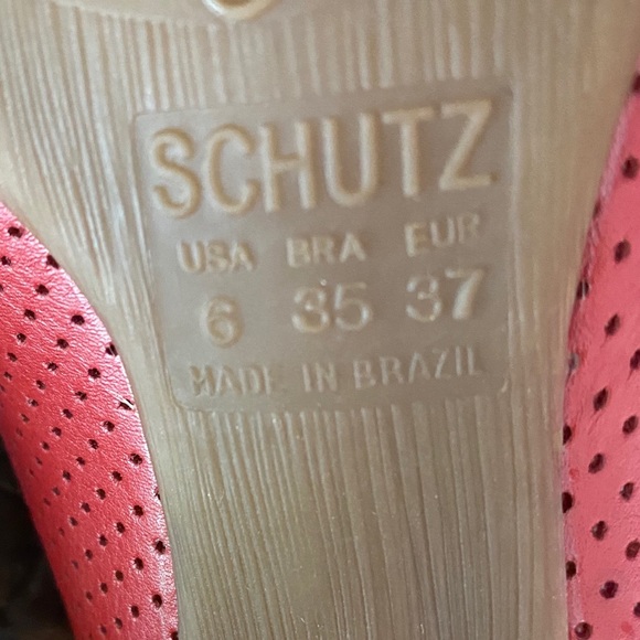 SCHUTZ Perforated Leather Peep Toe Pump - Picture 6 of 6